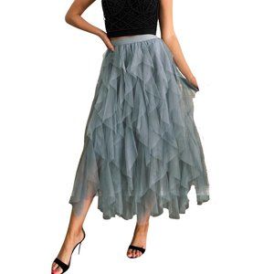 Long Gray Tulle Skirt Grey Fully Lined Sizes L XL. Sex And City Skirt